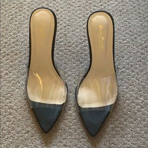 Black and Clear, pointy heels